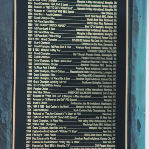 Willingham's River city routers awards for barbecue competitions